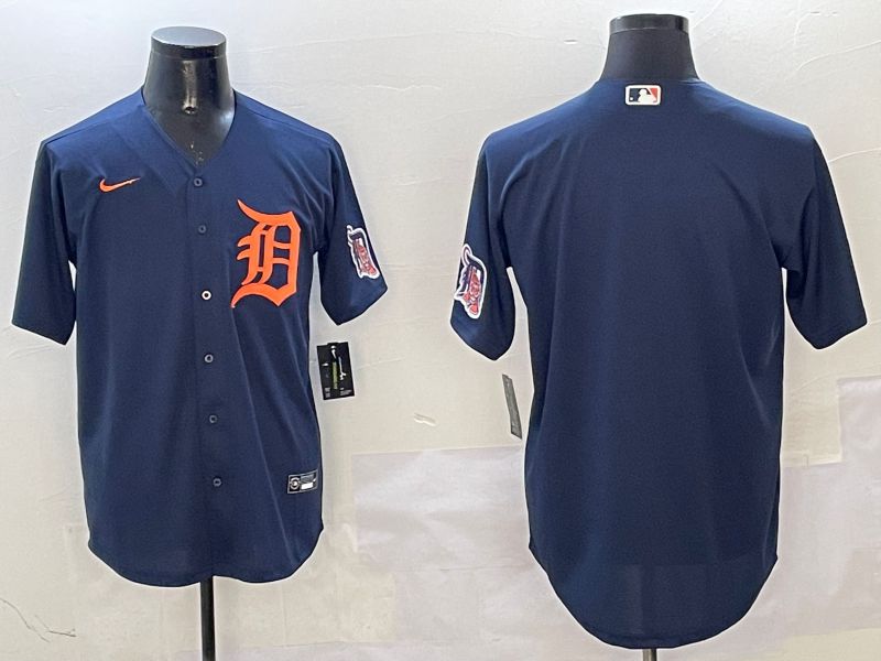 Men Detroit Tigers Blank Drak Blue Game 2025 Nike MLB Jersey style 2->detroit tigers->MLB Jersey
